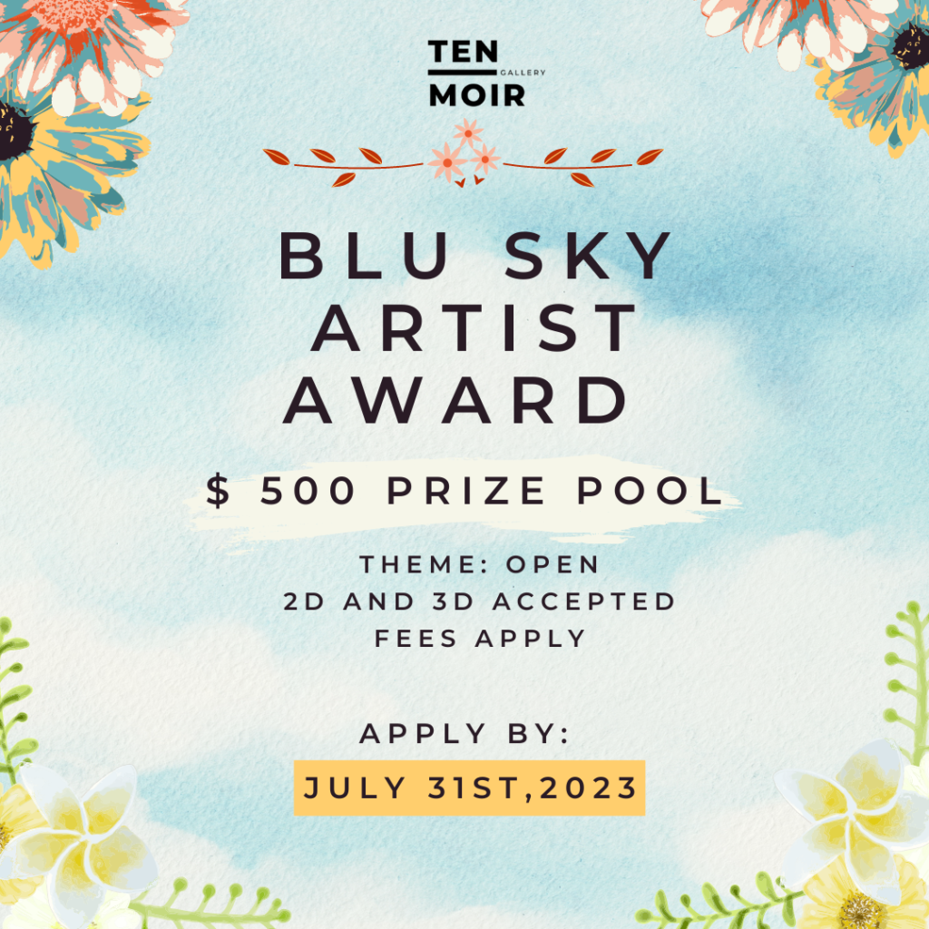 Blu Sky Artist Award Call for Art Ten Moir Gallery