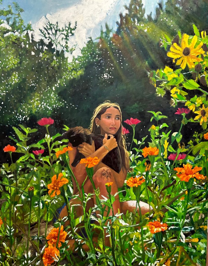 Katie Holton - A Quiet Garden, oil on canvas, 4 x 5 feet
