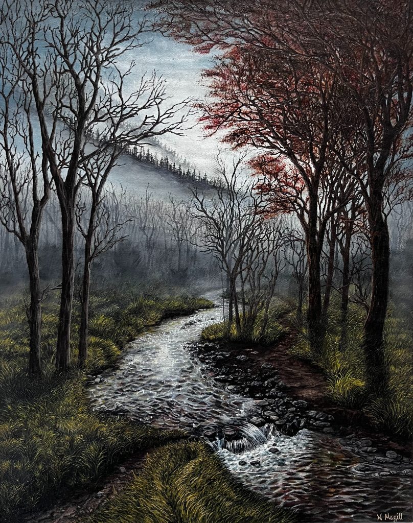 Nick Magill - Crossing of the Creek, Oil on Canvas