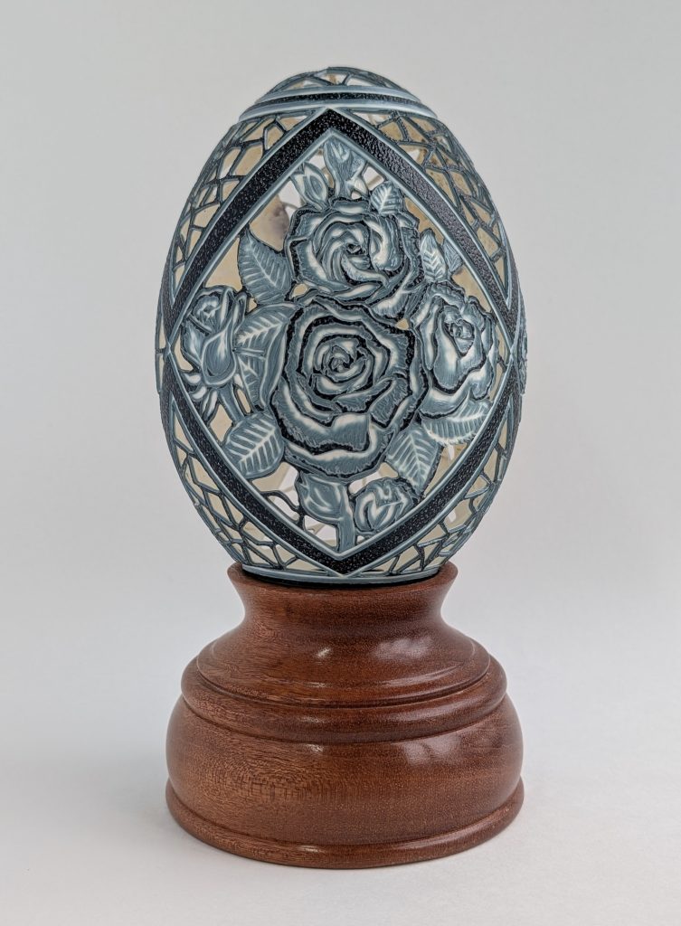 Rebekah J Brown - Roses through the Windowpane-Emu eggshell