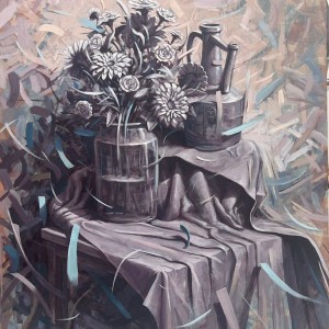 Nasser Alrifaei - Enjoyment - 100x80 , acrylic on canvas, 2024