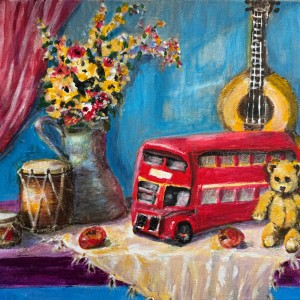 Tatjana Tarasenko - Childhood Memories - Acrylic on Canvas, 30 x 40 cm (height x width)