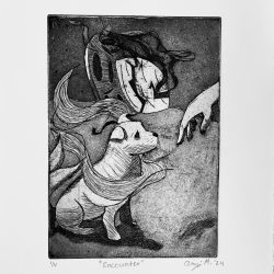 “Encounter” in aquatint - No Website Alize Miramontes