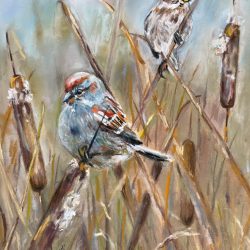 Petit Moineau-pastel - 1 of 2 images - Facebook: @michellesfineart Michelle Brazeau