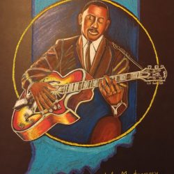 Indiana's Guitarist oil pastels and colored pencils - No Website RAshelle Gentry - Indiana's Guitarist oil pastels and colored pencils - No Website