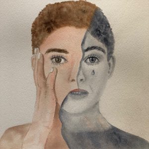 Akathisia watercolour  - No Website Natalie Jukes - Akathisia watercolour - No Website
