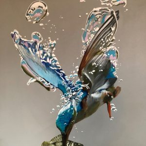 Morgan McCarthy - Diving Kingfisher, acrylic on muslin - morganmstudio.com Morgan McCarthy - Diving Kingfisher, acrylic on muslin - morganmstudio.com