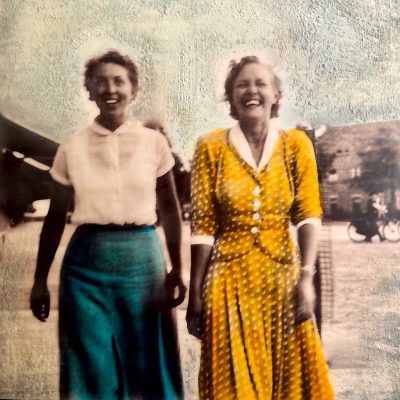 Jann Dieringer - Laughter In Motion' Encaustic photograph with oil paint.