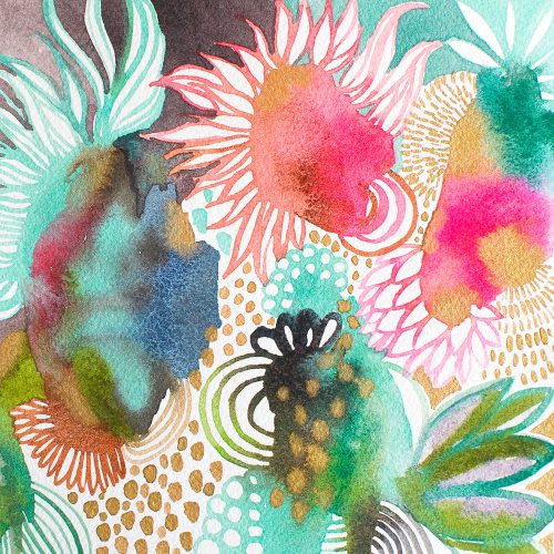 Sunny Altman; Anemone; Watercolor, Ink